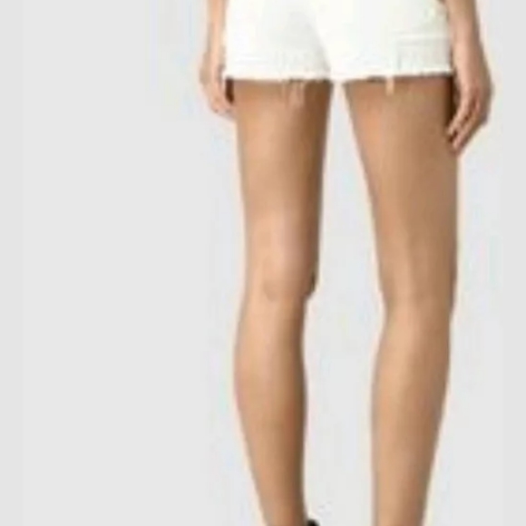 All Saints Ann Patch Distressed Shorts Sz 27 White - Picture 4 of 5